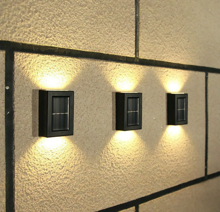 LED Solcelle Væglampe (up- downlight), 2 stk. sort