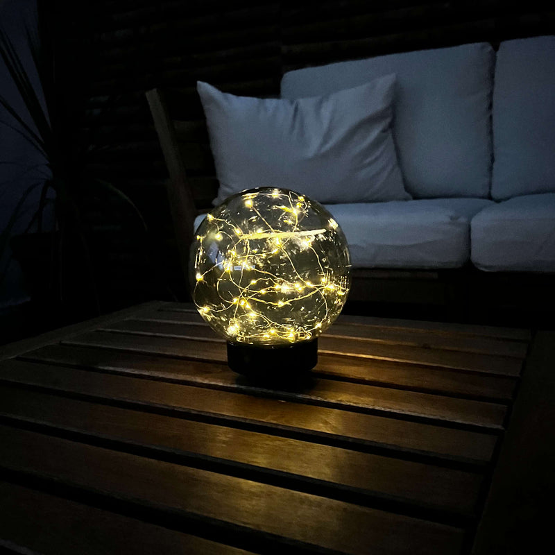 Solcelle Kuglelampe med Lyskæde, Ø15 cm