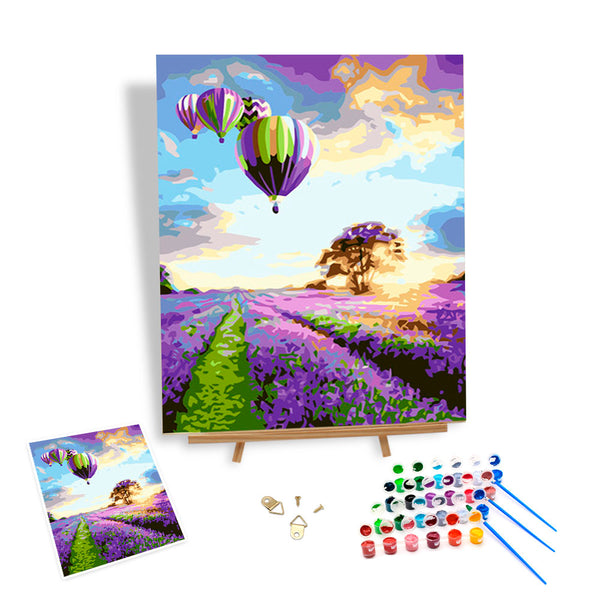 Luftballoner over lavendel - 40x50cm