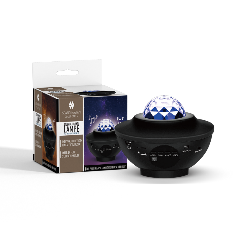 Stjernehimmel Galaxy LED Projektor m/ Bluetooth Højtaler inkl. Fjernbetjening